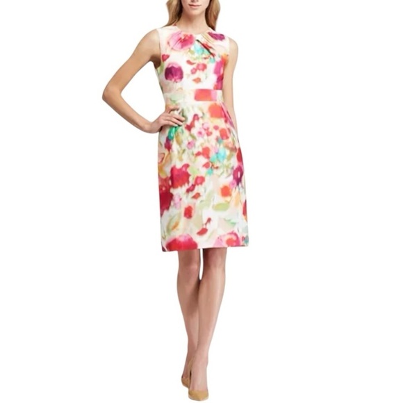 Kate Spade Bowden Floral Watercolor Sleeveless Sheath Dress -Multicolor - Size 6 - Picture 3 of 13